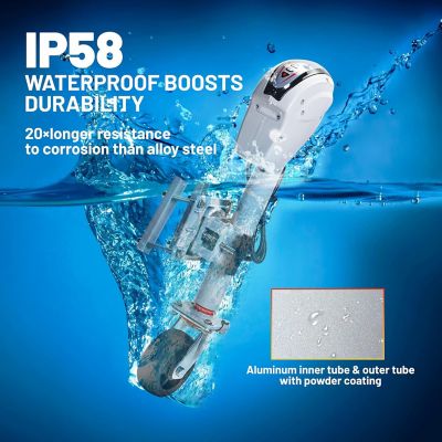 Image showing  1,500 lb. Capacity Electric Aluminum Marine Jack, 7 Way Plug Lightweight, Corrosion-Resistant for Boats, 210483299