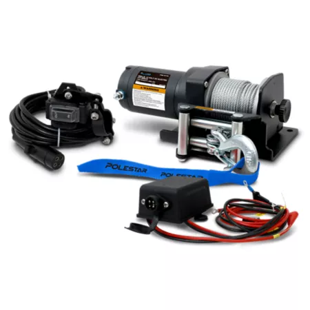 PoleStar 12V DC Electric ATV Winch with Steel Cable Compact and Reliable Recovery Tool 2 500 lb Capacity ATV & UTV Winches