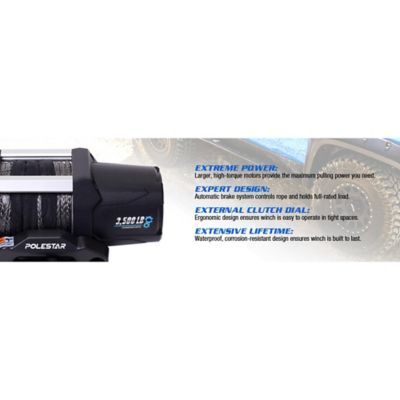 Image showing 5 th PoleStar 12 V DC Electric ATV Winch with Steel Wire Rope Reliable Powersports Recovery Tool, 3,500 lb. Capacity