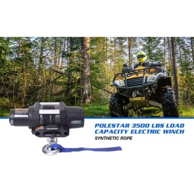 Image showing 6 th PoleStar 12 V DC Electric ATV Winch with Steel Wire Rope Reliable Powersports Recovery Tool, 3,500 lb. Capacity