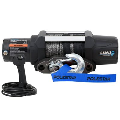 PoleStar 5,500 lb. 12 Volt Dc Powersports Utv Electric Winch with Synthetic Rope, 10801030