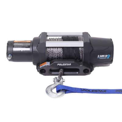 PoleStar 5,500 lb. 12 Volt Dc Powersports Utv Electric Winch with Synthetic Rope, 10801030