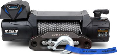 PoleStar 12V DC Electric Truck Winch, 12,000 lb. Capacity, Non Integrated Wire Rope