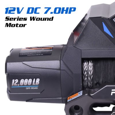 Image showing  12 V DC Electric Truck Winch, 12,000 lb. Capacity, Integrated Synthetic Rope