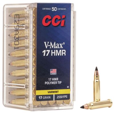 CCI VMAX .17 HMR 17-Grain Hornady V-Max Rimfire Ammunition, 50-Rounds