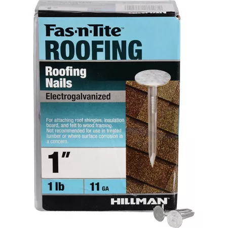 Hillman Fas-N-Tite Electro-Galvanized Roofing Nails (1 in.) - 1 lb. Specialty Nails