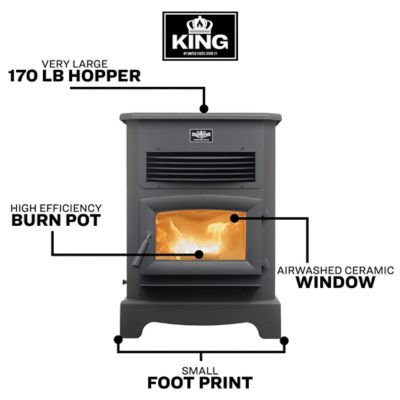 King 2,200 sq. ft. Pellet Stove with 170 lb. Hopp, KP5522 at Tractor Supply  Co.