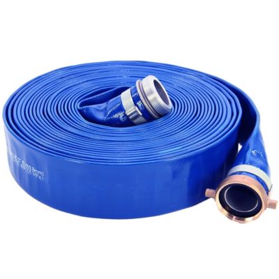 Abbott Rubber Lay-Flat PVC Discharge Hose Assembly, 1-1/2 in. ID x 25 ft.