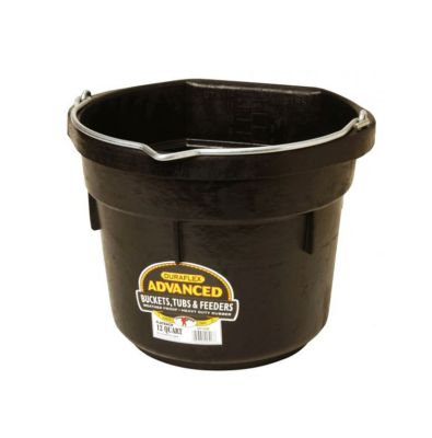 Duraflex Flatback Rubber Bucket, 12 qt.