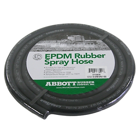 Abbott Rubber 3/8 in. x 50 ft. 150 PSI EPDM Rubber Spray Hose at Tractor  Supply Co.