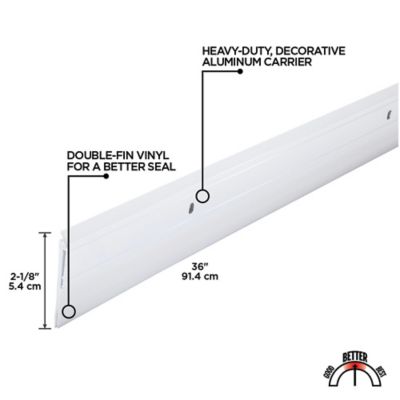 Image showing 2-1/8 in. x 1/4 in. x 36 in. Aluminum and Vinyl M-D Heavy-Duty Screw-on Door Sweep, White