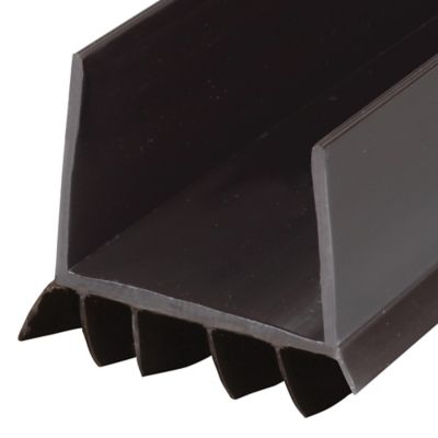 Image showing 1-3/4 in. x 2 in. x 36 in. Vinyl DR SEAL U-Shape Cinch Slide-On Under Door Seal, Brown