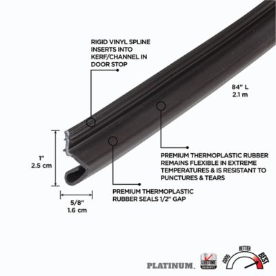 Image showing 5/8 in. x 1 in. x 84 in. Premium Rubber Top and Sides Door Seal, Brown