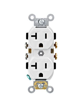Leviton Receptacle Duplex Commercial Grade, 20 A / 125 V, White