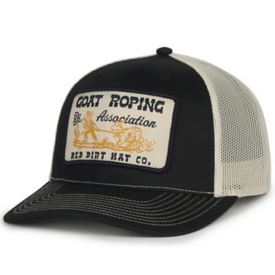 Image showing 7 th Red Dirt Hat Co. Unisex Adult Rope Patch Cap, Black/Wheat