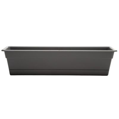 Bloem Dura Cotta Rectangular Window Box Planter, 24 in., Charcoal