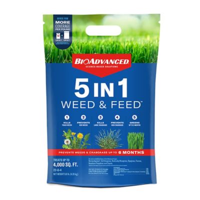 BioAdvanced 5-in-1 Weed & Feed Lawn Fertilizer and Weed Killer, 9.6lb., 704860L I can definitely tell a difference