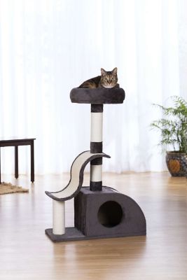 Image showing  Cool Wave Fun House Sisal Cat Tree Furniture with Hideaway, 3 ft.