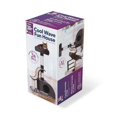 Image showing  Cool Wave Fun House Sisal Cat Tree Furniture with Hideaway, 3 ft.