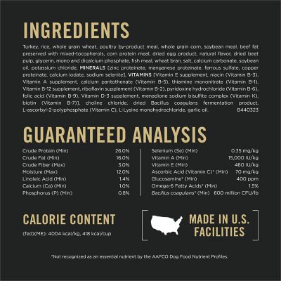 Image showing  Adult High-Protein Shredded Blend Turkey and Rice Formula Dry Dog Food with Probiotics, 33 lb. Bag