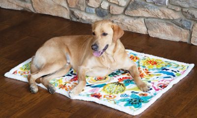 CARSTENS Field Of Flowers L/XL White Sherpa Blanket