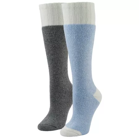 Blue Mountain Women's Mid-Weight Basic Thermal Socks 2 Pairs SX9305-23F-011-SX8923 Women's Boot Socks