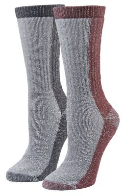 Blue Mountain Women's 5-10 Midweight Crew Double Vision Socks, 2 Pair