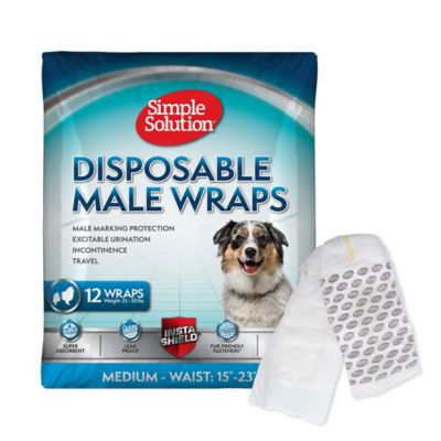 Simple Solution Male Disposable Dog Wraps, Medium, 12 pk.