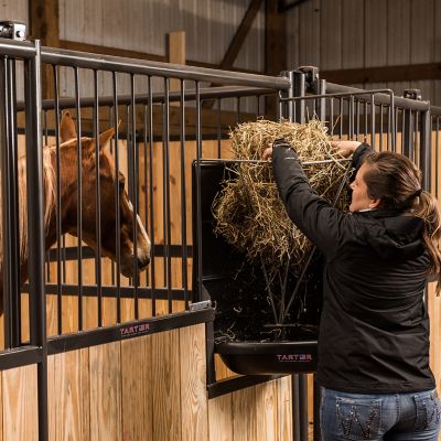Image showing  3 Flake Corner Mount Poly Hay and Grain Feeder