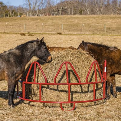 Image showing 5 th CountyLine 1,000 - 2,000 lb. Open-Top Steel Horse Bale Feeder, 8 ft. x 50 in.