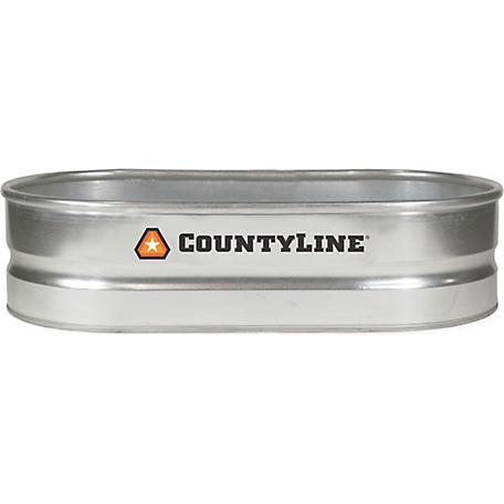 CountyLine 40 gal. Oval Galvanized Stock Tank, 2 ft. x 4 ft. x 1 ft.