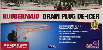 Image showing  1,500W Drain-Plug De-Icer for All Rubbermaid Stock Tanks Up to 300 gal.
