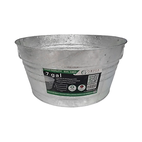 Omega Industrial 7 gal. Hot-Dipped Galvanized Tub