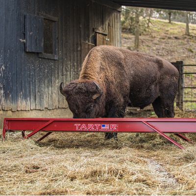 Image showing  Corrosion-Resistant Metal Grain Feeder, 10 ft., Red