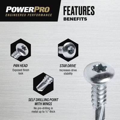 Image showing 5 th Hillman Power Pro Premium Star Drive Pan Sheet Metal Screws (#10-32 x 3/4 in.) - 127 pc