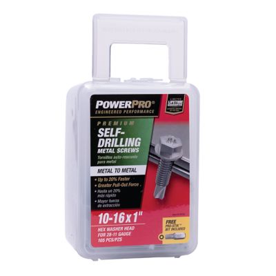 Image showing  Power Pro Premium Star Drive Hex Washer Sheet Metal Screws (#10-32 x 1 in.) - 1lb
