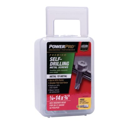 Image showing  Power Pro Premium Star Drive Hex Washer Sheet Metal Screws (1/4 in.-14 x 1-1/4 in.) - 52 pc