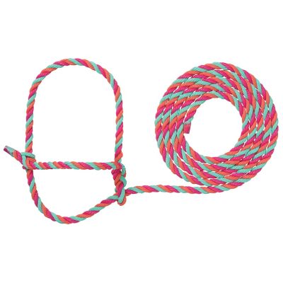 Weaver Livestock Halter Cow Poly Rope, Hot Pink/Crimson/Mint