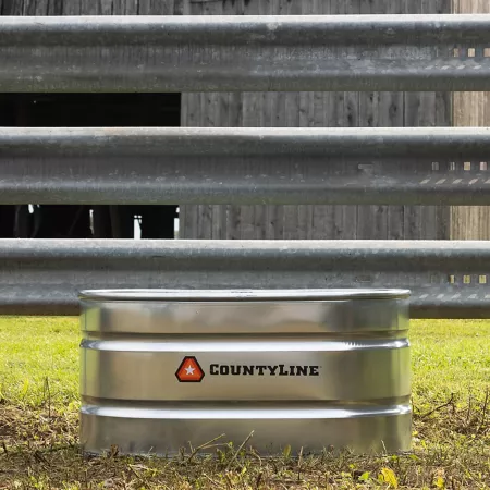 CountyLine 100 gal Galvanized Oval Storage Tank 2 ft X 4 ft X 2 ft WT224CL Stock Tanks