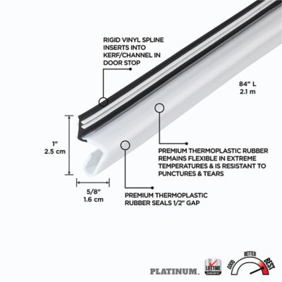 Image showing 5/8 in. x 1 in. x 84 in. Premium Rubber Top and Sides Door Seal, White