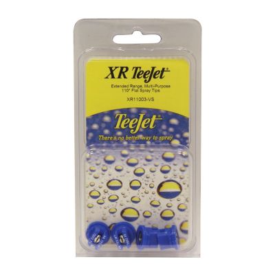 TeeJet XR Extended Range Flat-Fan Spray Nozzles, Blue, 4 pk.