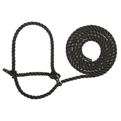 Weaver Livestock Poly Breaking Rope Halter for Cattle, Black