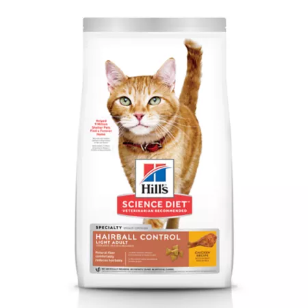 Hill's Science Diet Adult Indoor Hairball Control Light Chicken Recipe Dry Cat Food 7 lb Bag Dry Cat Food