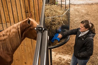 Image showing  3 Flake Galvanized Corner Mount Poly Hay and Grain Feeder