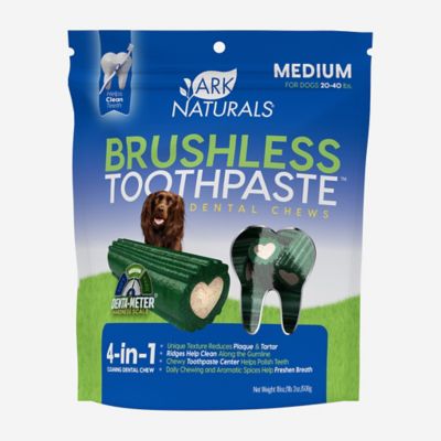 Ark Naturals Brushless Toothpaste Dental Chews for Medium Dogs, 18 oz.