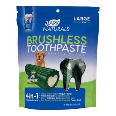 Ark Naturals Brushless Toothpaste Dental Chews for Large Dogs, 18 oz.