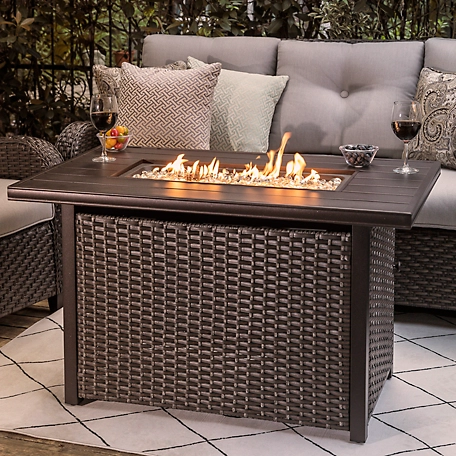 Nuu Garden Outdoor 43 in. 50,000 BTU Propane Gas Fire Pit Table with Cover, AF115C