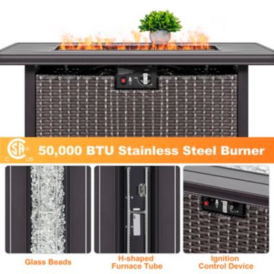 Image showing  Outdoor 43 in. 50,000 BTU Propane Gas Fire Pit Table with Cover