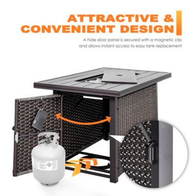 Image showing 7 th Nuu Garden Outdoor 43 in. 50,000 BTU Propane Gas Fire Pit Table with Cover