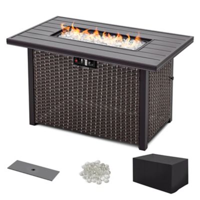 Image showing 9 th Nuu Garden Outdoor 43 in. 50,000 BTU Propane Gas Fire Pit Table with Cover